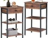 28 Inch, Industrial Retro Side Storage Tall Easy Assembly Nightstand For... - $209.99
