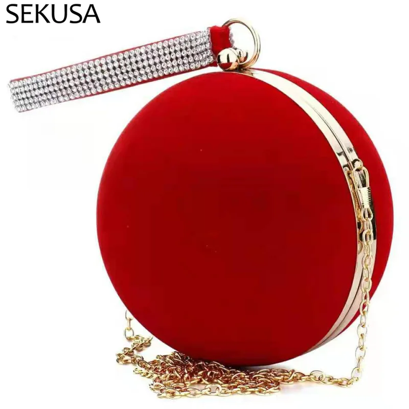 Red Color Velvet Women Evening Bags s Ball Design Party Handbags For Wedding Bri - $92.86