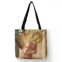 Personalized Women Handbags 2021 Virgin Mary Oil Painting Print  Reusable Shoppi - £13.95 GBP