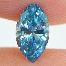 Loose Marquise Shape Diamond Fancy Blue Color SI1 Certified Enhanced 0.50 Carat - £436.42 GBP