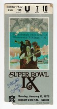 VINTAGE 1975 Super Bowl IX Ticket Pittsburgh Steelers Vikings Franco Harris MVP - £116.65 GBP