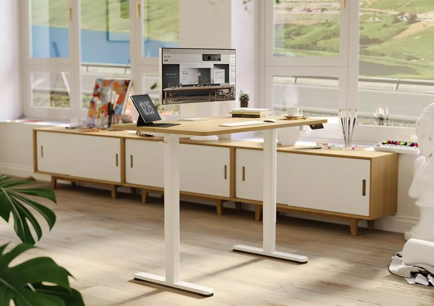 Home Office Computer PC Standing Desk: 48&quot; Height Adjustable W/ Electric... - $164.62 CAD