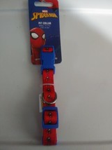 Marvel Spider-Man Adjustable Pet Collar- Red/ Blue Size Small (11&quot;-17&quot;) - £8.51 GBP