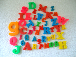 Mixed Lot Of Over 45 Magnetic Alphabet Letters &quot; Great Teaching Aid &quot; - £12.46 GBP