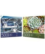 Lot of 2 Cardinal 500 Piece Jigsaw Puzzles - Succulents &amp; Wheel Car Dash - £15.49 GBP