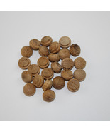 50 - 3/8&quot; Oak Oval Head Screw Hole Buttons {1028} - $11.87