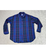 Pendleton Lodge Shirt Mens XL Blue Plaid 100% Virgin Wool Made in USA Outdoors - $69.29