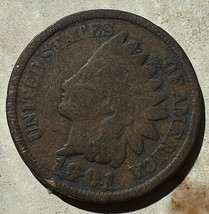 1901 Indian Head Cent Philadelphia Mint 1c -Circulated- Coin Shown Ships - £4.69 GBP