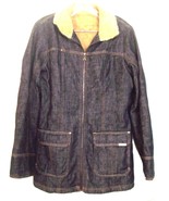 Guess Dark Blue Denim  Fur Lined Winter Jacket Coat with Large Pockets S... - £47.16 GBP