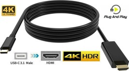 1.8M Type C To Hdmi Cable Converter 4K Hdtv Usb Adapter For HUAWEI-SELECT Phone - $8.47