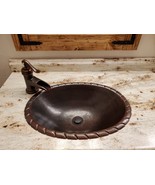 19&quot; x 14&quot; Oval Rope Design Drop In Self Rimming or Vessel Sink - $3,230.21 MXN