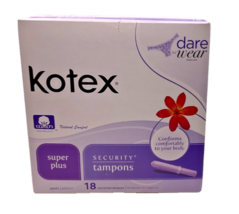 Kotex Security Tampons, Vintage 2004, Unscented, Super Plus Strength, 18... - $473.67 MXN