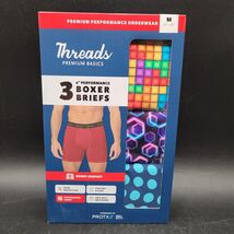 New Sealed Threads Men's Underwear 6" Performance Boxer Briefs 3-Pack Si... - $8.90