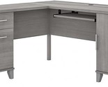 Bush Furniture Somerset 60W L Shaped Desk With Storage In Platinum Gray - £570.16 GBP