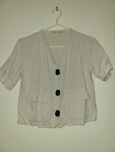 Topshop Cropped Button-Up Top Women&#39;s Size 6 Short Sleeve Casual Wear (E1) - £9.17 GBP