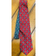 Tommy Hilfiger Vintage Pure Silk Tie Men&#39;s Classic Red Blue Geometric - $15.44 CAD