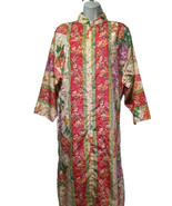 vintage hanes floral long sleeve 3/4 zip robe nightgown Size S - £22.56 GBP