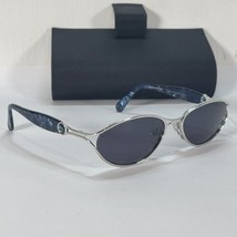 Daniel Swarovski Sunglasses Womens 23K White GP Silver Blue Crystal S522 V6050 - £156.64 GBP