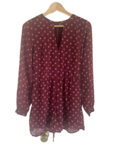 New Abercrombie &amp; Fitch Bordeaux Floral Romper Long Sleeve Chiffon Lined Sz 4 - £35.60 GBP