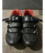 Peloton Cycling Shoes Size 40 Womens Size 9 With Cleats Black Red Light Use - €33,05 EUR