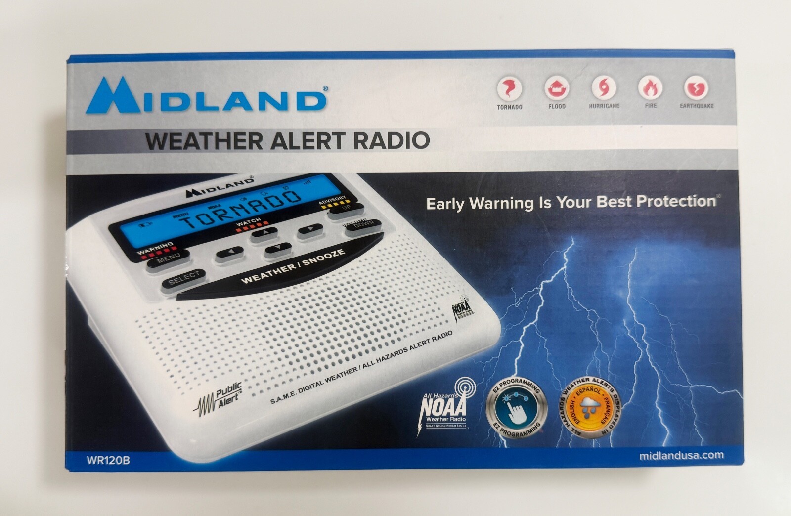 Midland Weather Alert Radio with NOAA All Hazard WR120B - $33.00