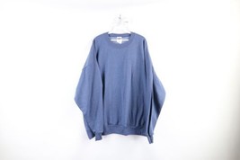 Vintage 90s Streetwear Mens Size 2XL Blank Crewneck Sweatshirt Heather Blue - £35.57 GBP