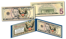 MILLENNIAL ELITE SERIES Genuine $5 U.S. Bill Abraham Lincoln SYMBOLS OF ... - £16.83 GBP