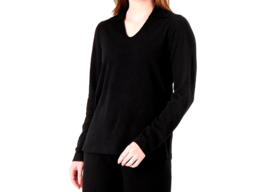 All Worthy Hunter Mc Grady Knit Collared Top- Black, Medium - £22.82 GBP