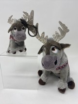 TY Plush Lot of 2 Sven Frozen Reindeer Sparkle Plush and Bag Clip Keychain - £15.81 GBP