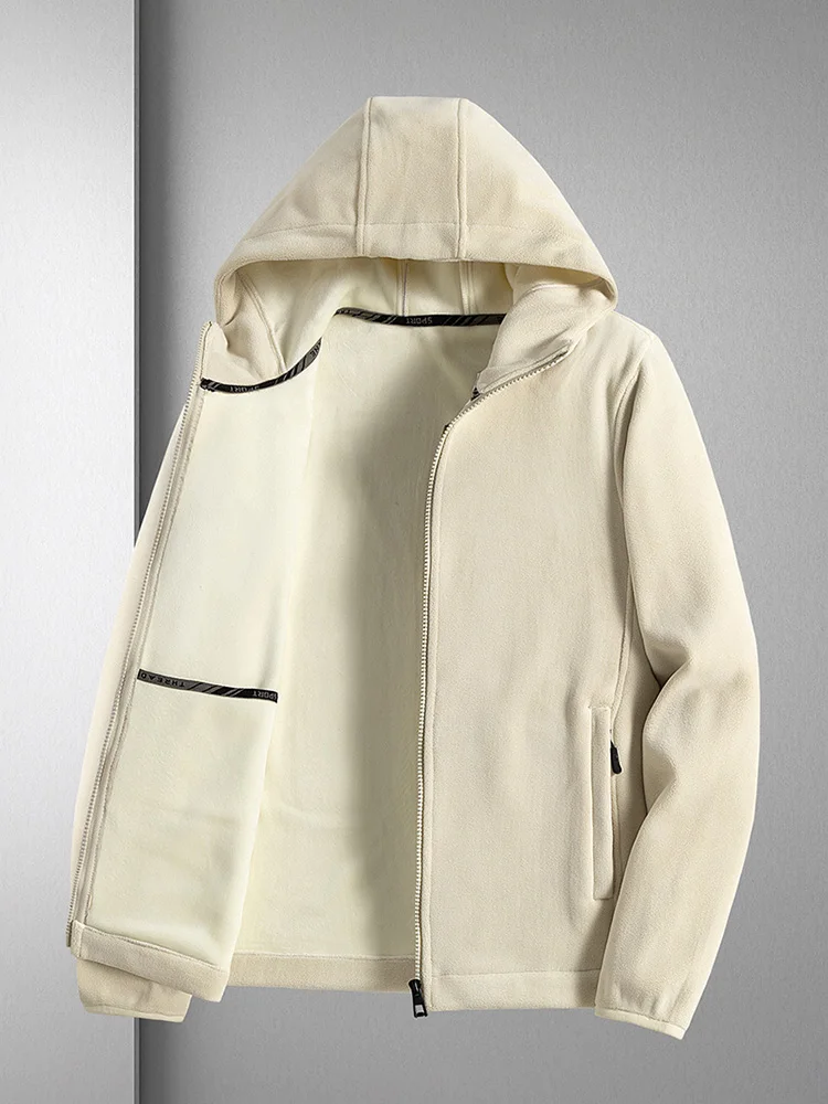  New Winter Basic Thick Warm Hoodie Men Zip Up Polar Fleece Sweatshirts 7XL 8XL  - £107.17 GBP