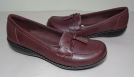 Clarks Size 5 M Ashland Bubble Burgundy Leather Loafers New Women&#39;s Shoes - £84.88 GBP