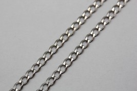 Fine 14K White Gold 2.5mm Diamond Cut Curb Link Chain Necklace 20&quot; Long 4.8 Gram - £291.82 GBP