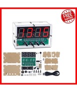 4-Digit Rechargeable DIY Digital Clock Kit - Perfect Soldering Practice ... - $538.34 MXN