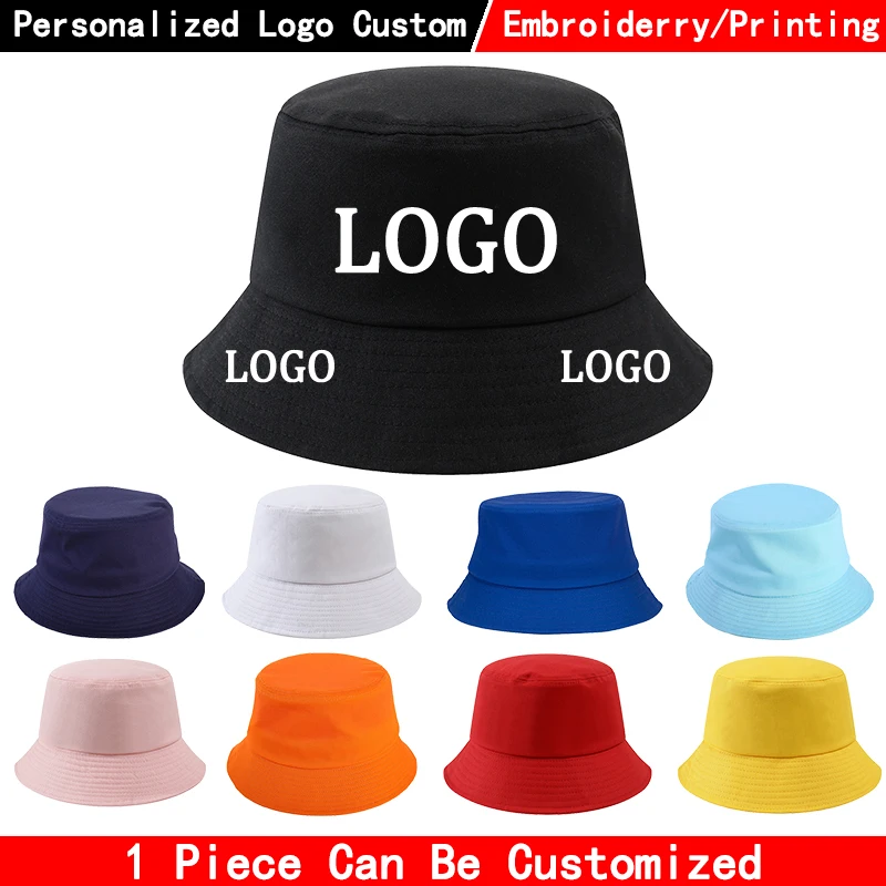 Custom LOGO Design Bucket Hat Brim Kpop Panama Bob Bucket Gorros Women Men - $14.05+