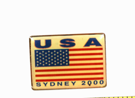2000 Sydney Olympics Australia Team USA Flag Collectible Pin Pinback Button - $13.21