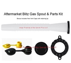 Blitz Gas Can Spout &amp; Parts Kit Includes Free Yellow Black Vents Tough N Rugged - £6.82 GBP