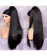 28&quot; Black Human hair Blend Textured Straight Ponytail Hair piece Extensi... - $931.99 MXN