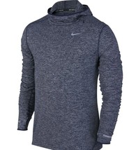 Nike Essential Men&#39;s Long-Sleeve hooded Hydroguard Swim Dri-Fit heather BLUE - £18.63 GBP