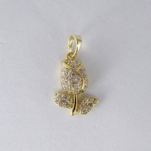 0.60Ct Lab-Created Round Cut Diamond Rose Shape Pendant 14k Yellow Gold ... - £120.21 GBP