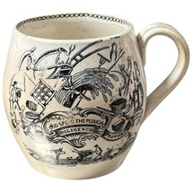 Antique 19th Century Liverpool Mug Farmer&#39;s Arms God Speed The Plough Di... - $95.00