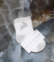 Janie and Jack White /Gray Rabbit Socks Size 3-6 Months Infants  NEW - $9.00