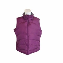 Lands&#39; End Women&#39;s Down Puffer Vest Packable Down Outdoor Vest Purple SZ XL - $38.38 CAD