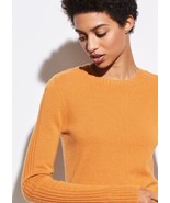 EUC Vince Sweater Women XL Ribbed 100% Cashmere Crew Sienna Orange Luxur... - £50.69 GBP