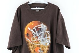 Vintage NFL Mens XL Faded Cleveland Browns Football Short Sleeve T-Shirt Brown - £26.43 GBP