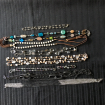 PREMIER DESIGNS mixed jewelry lot - 8 necklaces &amp; 1 bracelet - art glass pearl - £23.70 GBP