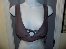Volcom Simply Solid Halter Bikini Top Purple Steel Size XL Women&#39;s - £45.95 GBP