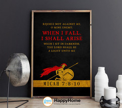 Spartan Wall Art When I Fall, I Shall Arise Micah 7:8-10 Inspirational Wall Art - $23.92+