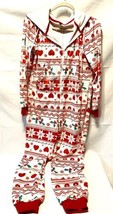 Adult Christmas Sleepwear One Piece Pajama Large 20 In Armpit 53 In Long Soft - £17.64 GBP