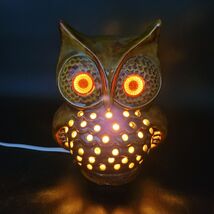 Vintage Ceramic Hobbyist Night Lamp Owl Multicolored Decoration Piece Im... - $19.79