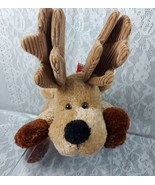 Animal Adventure Moose Reindeer Brown Red Plaid Bow 12" Plush Stuffed Toy 2003 - $493.98 MXN